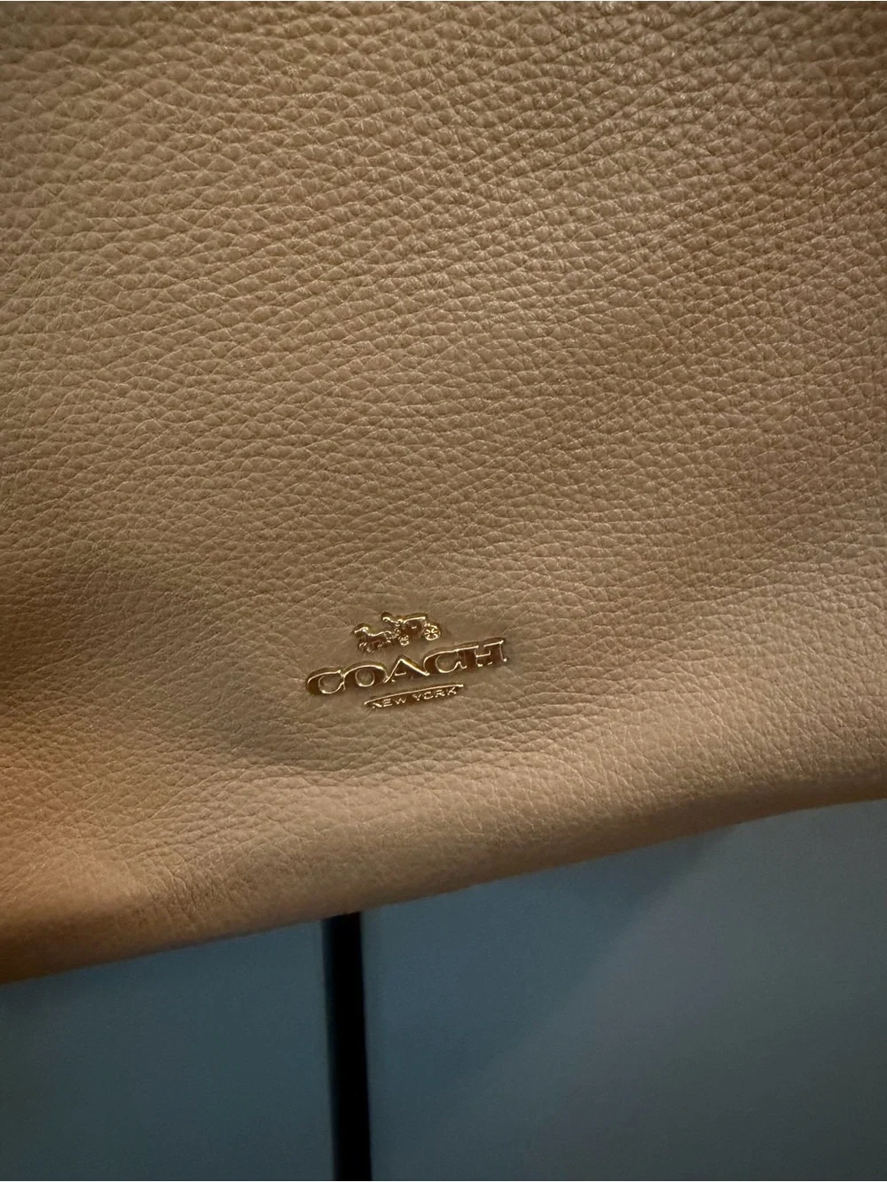 Coach Pebbled Leather Crossbody in Beige-Tan with Gold Hardware - Picture 3 of 9